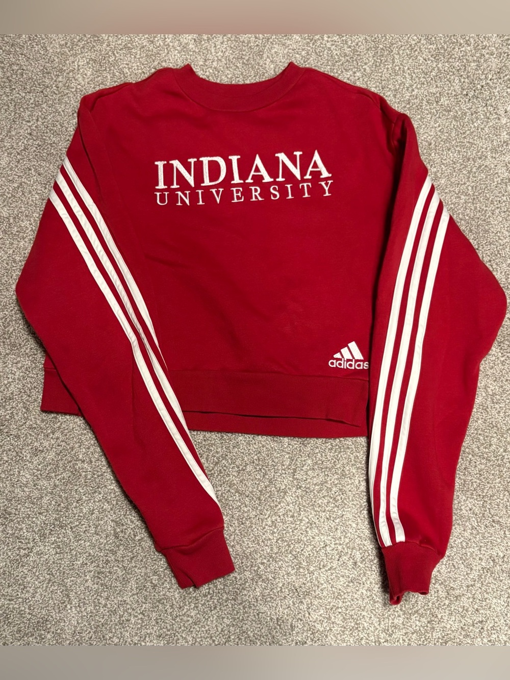Adidas Indiana University Red Cropped Crewneck Sweatshirt Size Medium